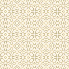 Fototapeta premium Islamic Geometric Seamless Pattern in Cream and Gold – Ramadan Eid Vector Background