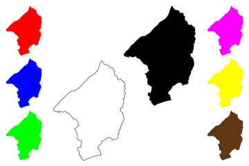 Fototapeta premium Tanza city (Calabarzon Region, Republic of the Philippines, ROP) map vector illustration, scribble sketch Santa Cruz de Malabon map