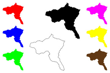 Fototapeta premium Tiaong city (Calabarzon Region, Republic of the Philippines, ROP) map vector illustration, scribble sketch Tiaong map