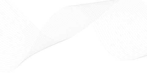 Thin line abstract grey wave pattern with flowing curved stripes, elegant digital waveform vector illustration for business, technology, and modern graphic design