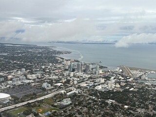aerial city view of St Petersburg Florida waterfront