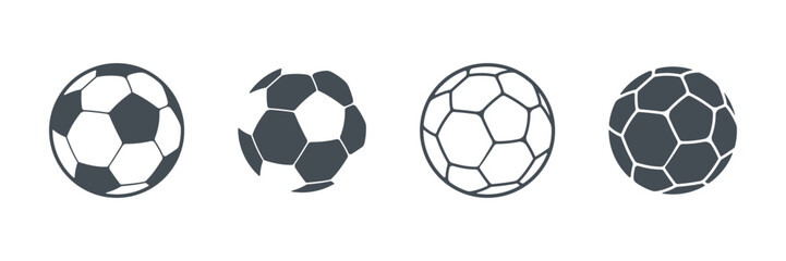 Obraz premium Soccer ball icon set, Football vector symbols, Soccer ball svg, Football ball outline, Soccer ball vector, Football soccer ball silhouette.