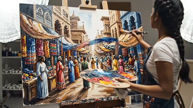 Painting a Vibrant Bazaar - An Artists Journey in Oils.