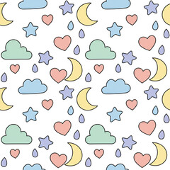 Obraz premium Black background with colorful hearts and heart in the middle of black.