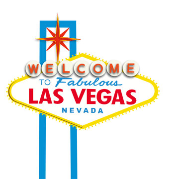 Welcome To Fabulous Las Vegas Nevada Sign. Retro Neon Sign Design Vector Art