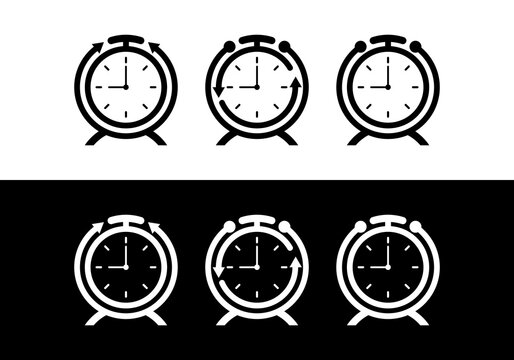 simple vector clock icon with arrow