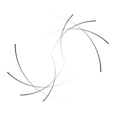 Dotted circular logo. circular concentric dots isolated on the white background. Halftone fabric design