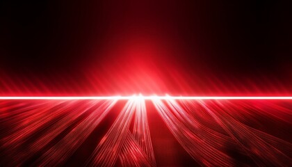 Red Neon Light Line With Glow Effect
