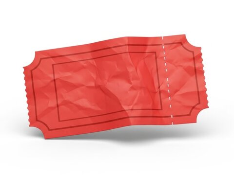 Single red raffle ticket