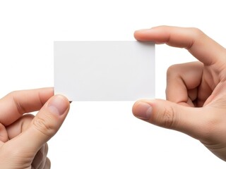 Obraz premium Hands holding a blank business card