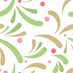 Soft botanical leaf pattern tile with green shapes, abstract floral design.