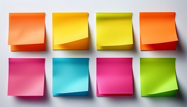 Post Its Coloridos Notas Adesivas Em Diversas Cores Vetor