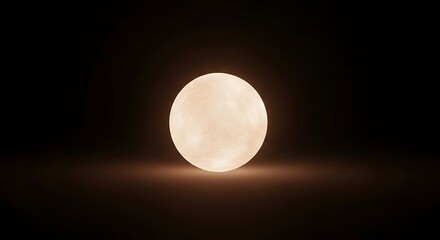 Full Moon in Dark Night Sky.