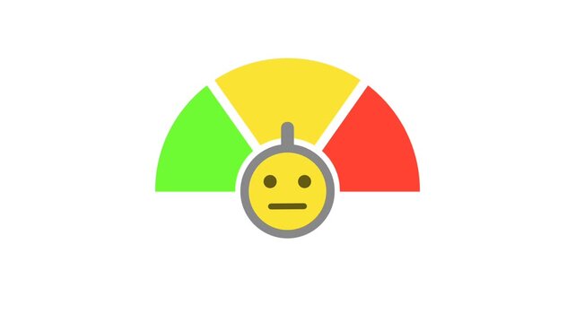 animated consumer satisfaction indicators with average or fairly good values