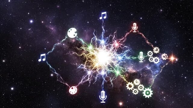 Abstract constellation pattern representing diverse talents