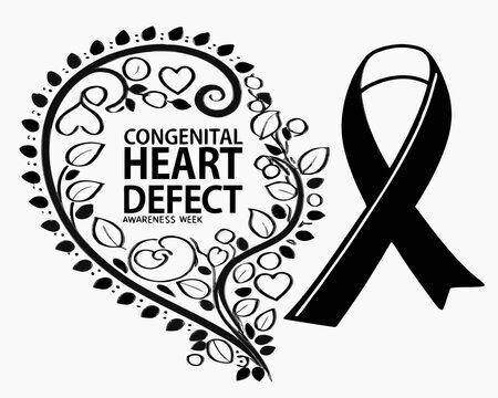 Congenital Heart Defect Awareness Week Vector Graphic, Heart Health and Medical Awareness Illustration