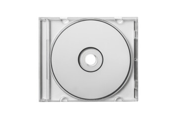 Blank CD in clear plastic case blank CD case empty CD isolated on a transparent background