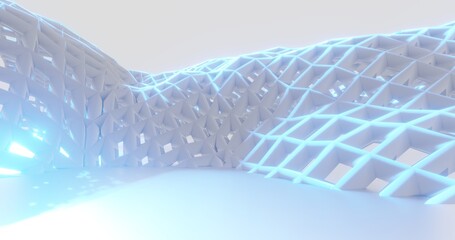 Futuristic architecture background 3d render