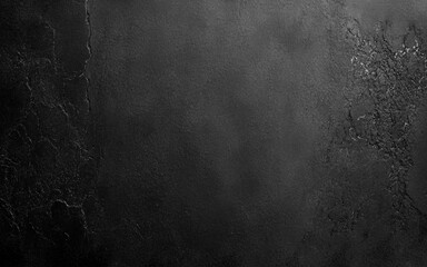 Obraz premium Texture of black polished concrete background. Dark old wallpaper with cement texture. Nature wall concept, surface mockup. Empty rough cement wall or floor background. Top view, close up, copy space