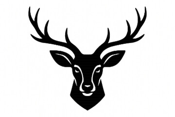 Majestic Stag Head Silhouette Vector Illustration