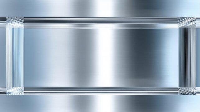 Shiny metallic surface with geometric patterns and reflections
