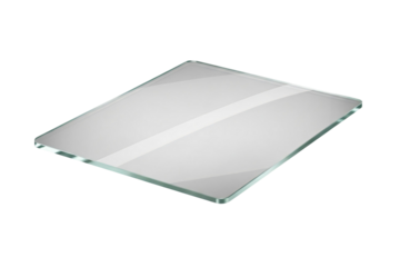 Clear glass plate isolated on transparent background