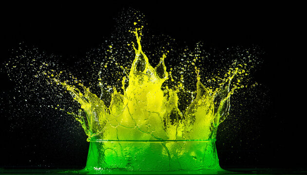 Green liquid splash explosion