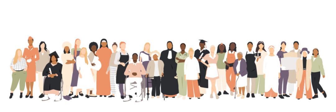 Different women standing together.