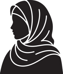 Muslim Woman Silhouette wearing Hijab Headscarf Profile
