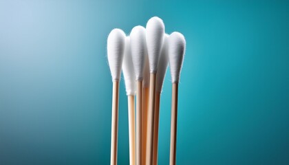 a close up shot of a single cotton swab showcasing its delicate texture and design