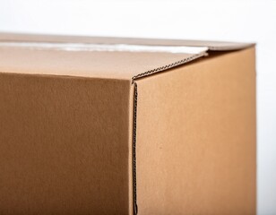 a close up view of a brown cardboard box focusing on its corners and edges ideal for illustrating packaging or storage concepts