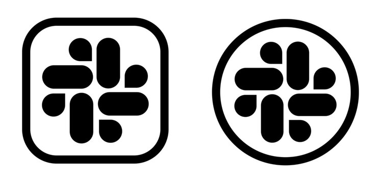 Slack logo icon in rounded square and circle apps