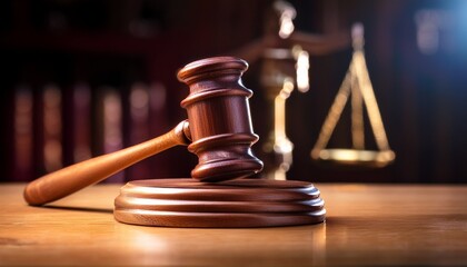 the wooden gavel lies on its sound block