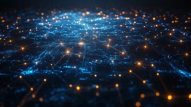 Digital Connectivity: An abstract network of interconnected lines and glowing nodes, illustrating the complex web of digital connections that define our modern world.