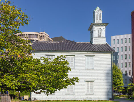 The former Protestant Seminary of Dejima, on an artificial island off Nagasaki that served as a trading post for the Portuguese and subsequently the Dutch