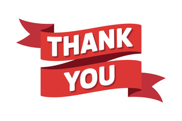 Red Thank You Ribbons Banners