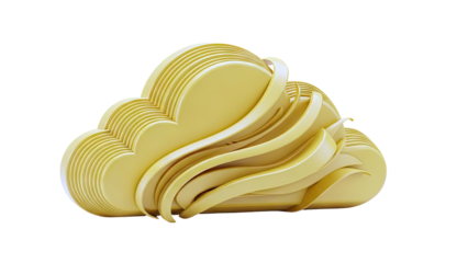 Abstract Yellow Cloud Sculpture