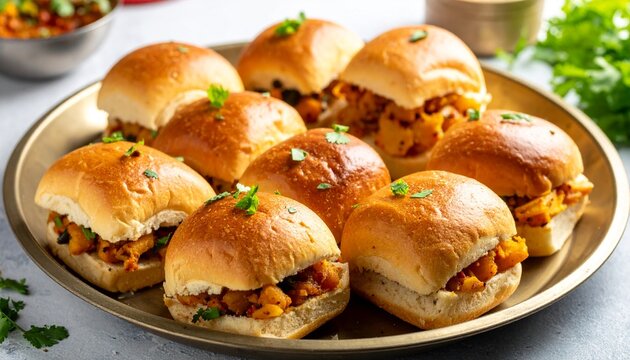 Gujrati Dabeli Sandwich. Traditional Indian Food