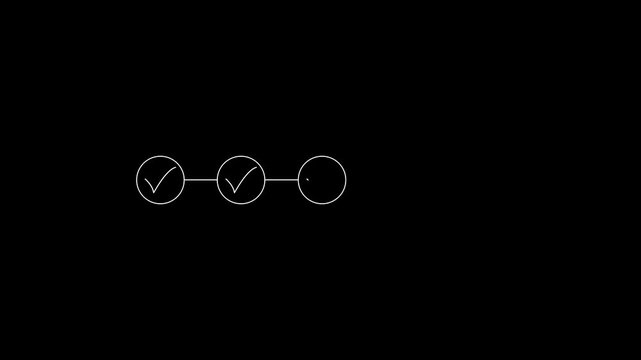 five step verification checkmark ui animation with trim path 4k.