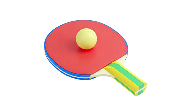 Ping Pong Paddle with Ball - Powered by Adobe