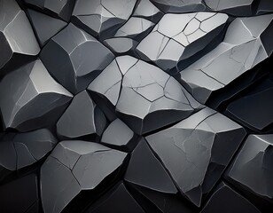 rough gray stone with polygon cracks and dark spots