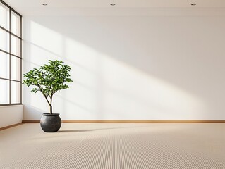 Spacious tatami room with shoji windows, earthy tones, and a soft minimalist atmosphere