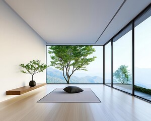 Elegant washitsustyle living space with sliding doors, subtle textures, and harmonious aesthetics