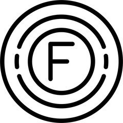 Circle f Icon