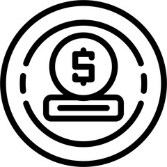 Circle dollar to slot Icon