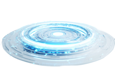 Innovative holographic interface levitating in air combining futuristic design, interactive controls, and high tech functionality isolated on transparent background PNG