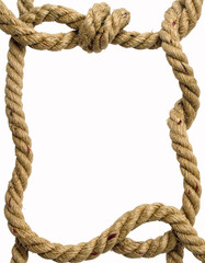 Rustic Knotted Rope Frame on White