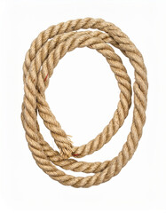 Coiled Natural Fiber Rope Isolated on White