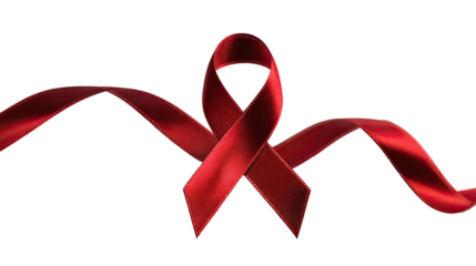 Red Awareness Ribbon Symbolizing HIV and AIDS Support Isolated on White Background for Health Campaign and Advocacy Concept