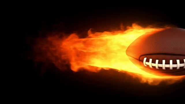 Flaming football soars through darkness in powerful motion sequence
